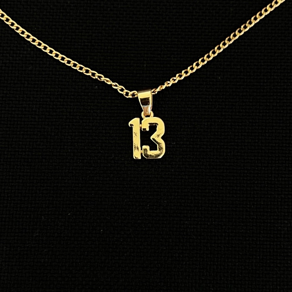 Taylor Swift 13 Golden Colored Necklace Swiftie Merch